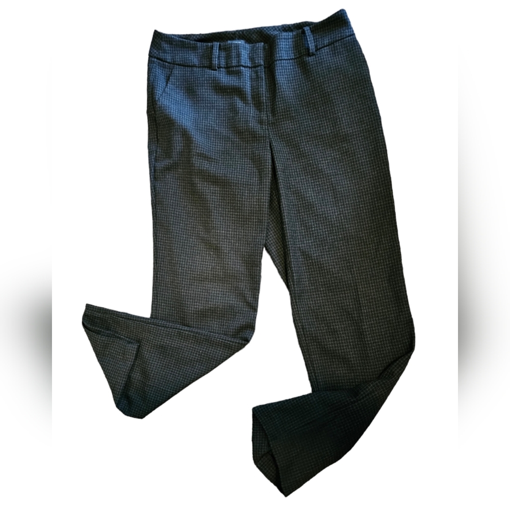 Ann Taylor Factory Black and Dark Gray Check Trouser Pants Curvy Size 6